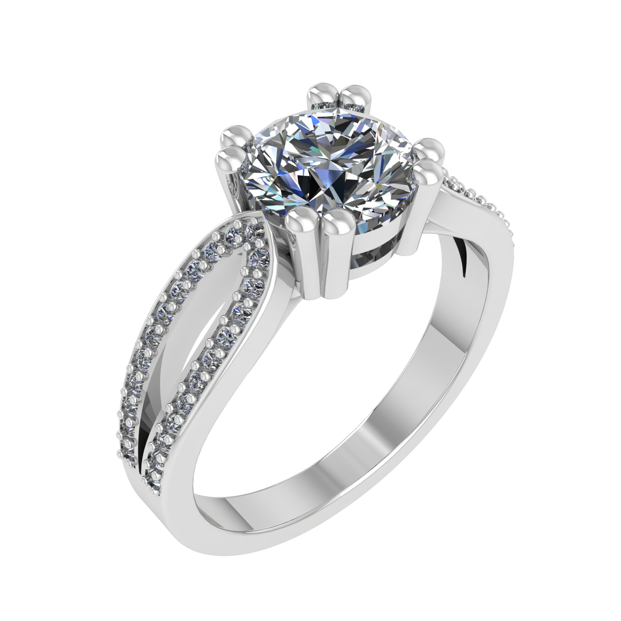 ACCENTED 7.00mm ROUND ENGAGEMENT RING
